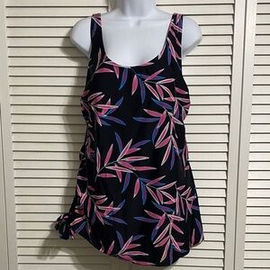 Shore Shapes Tummy Control Tropical One-piece Swim Dress